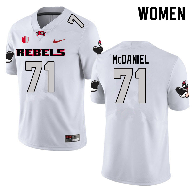 Women #71 Daviyon McDaniel UNLV Rebels College Football Jerseys Sale-White